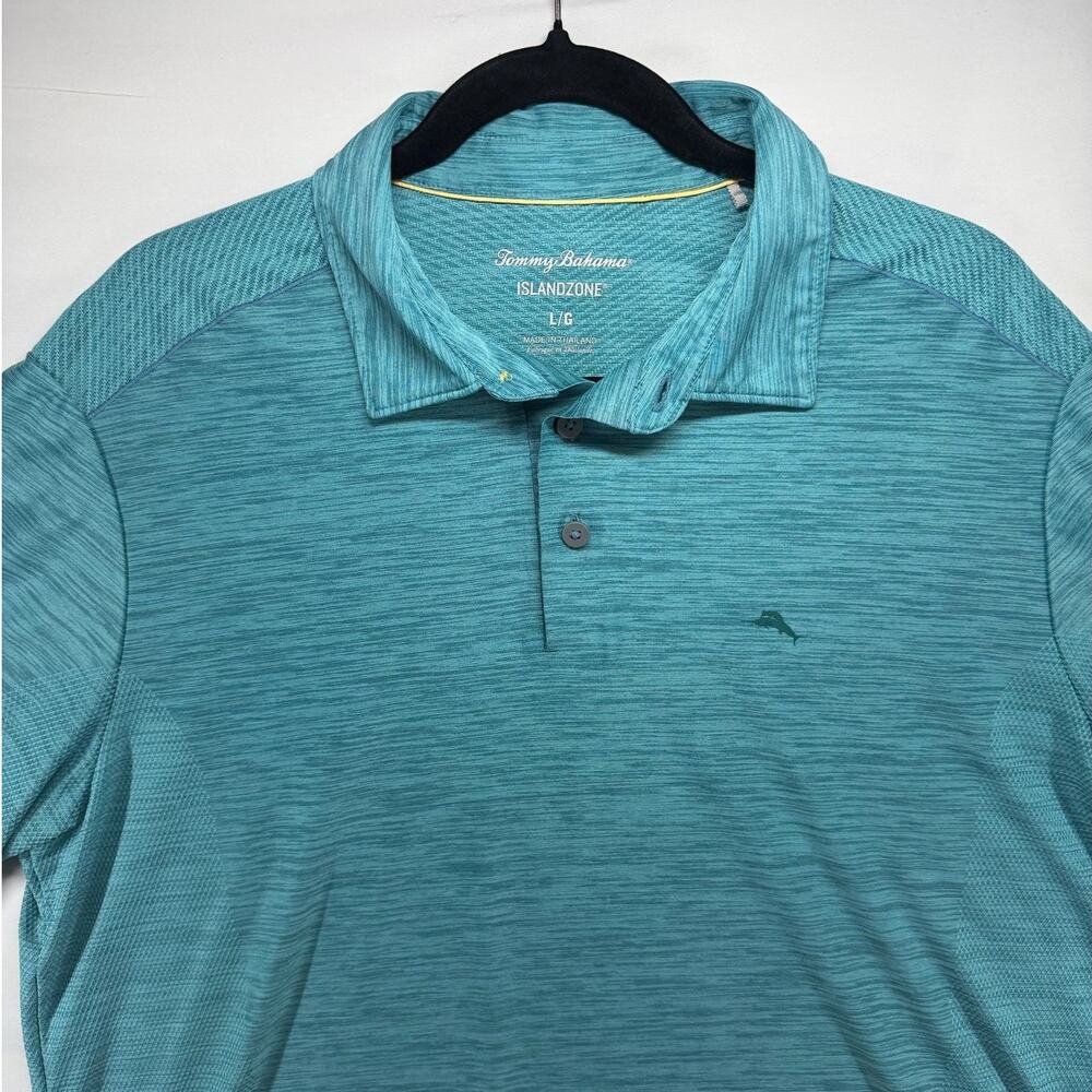 Tommy Bahama IslandZone Men’s Large Teal Heathered Golf Polo Shirt